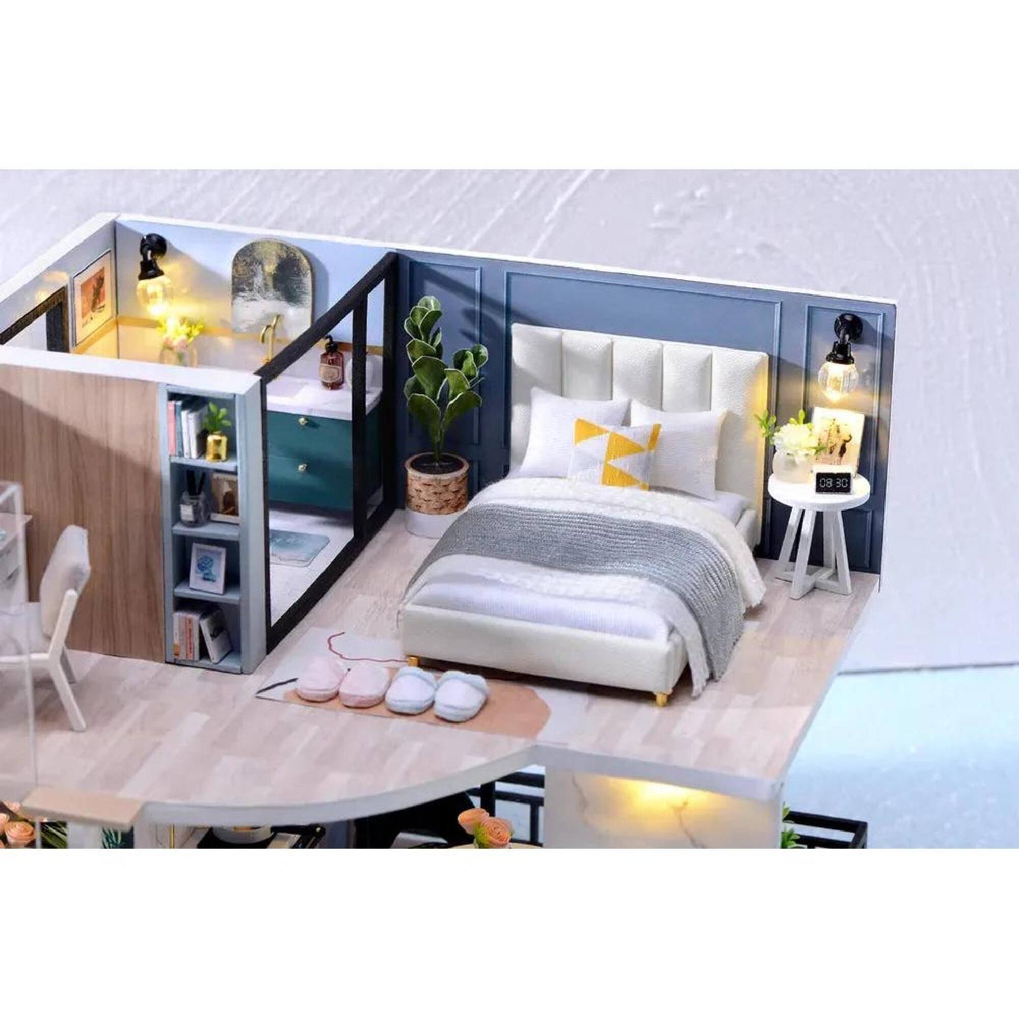 Wizardi Miniature Roombox: House on the Riviera Dollhouse Kit